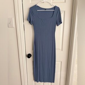 Basic Blue Bodycon Maxi Dress